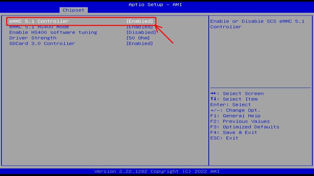 BIOS eMMC