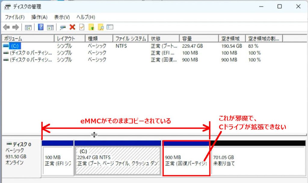 ディスクの管理