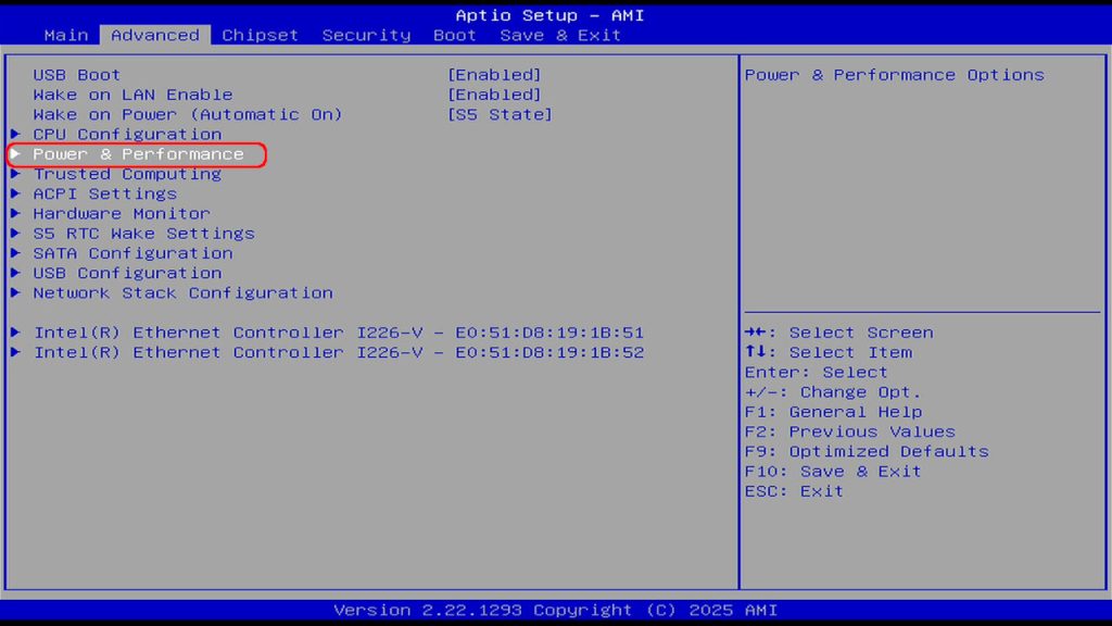BIOS Power & Performance