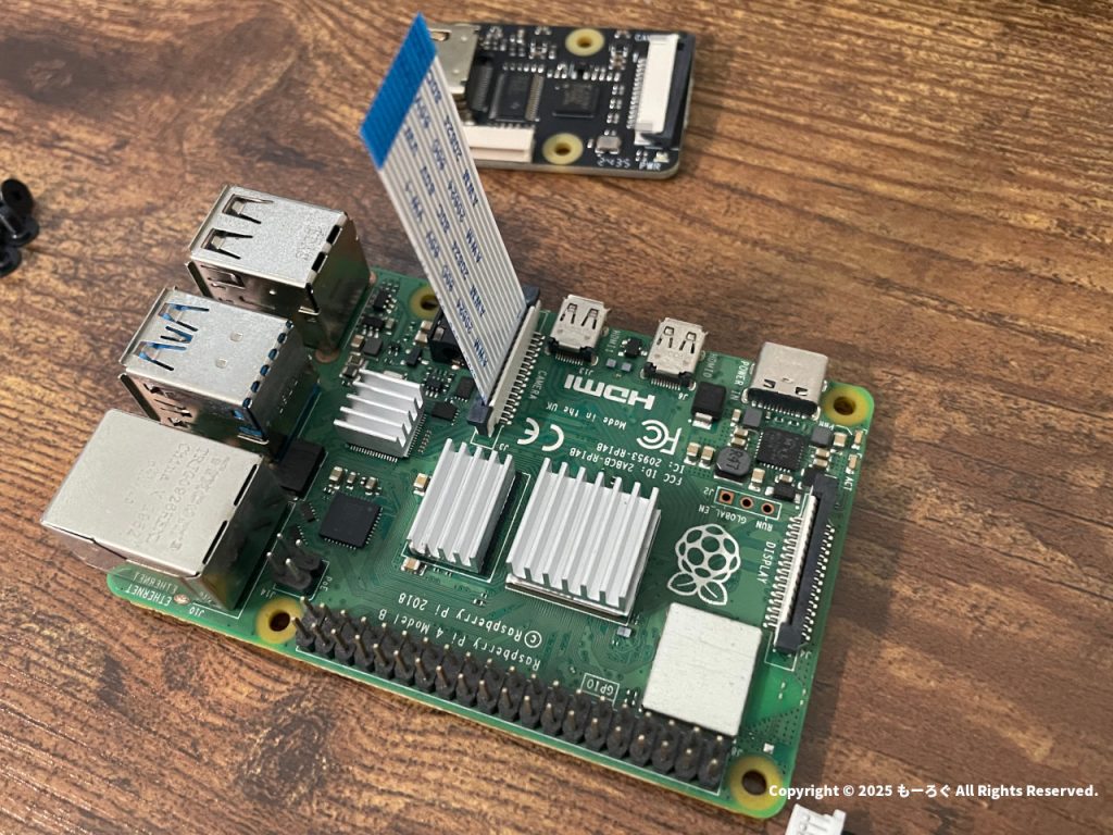 PaspberryPi+FPCケーブル