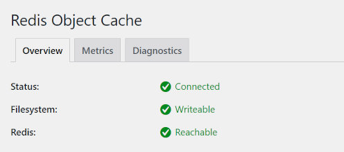 Object Cache conneted