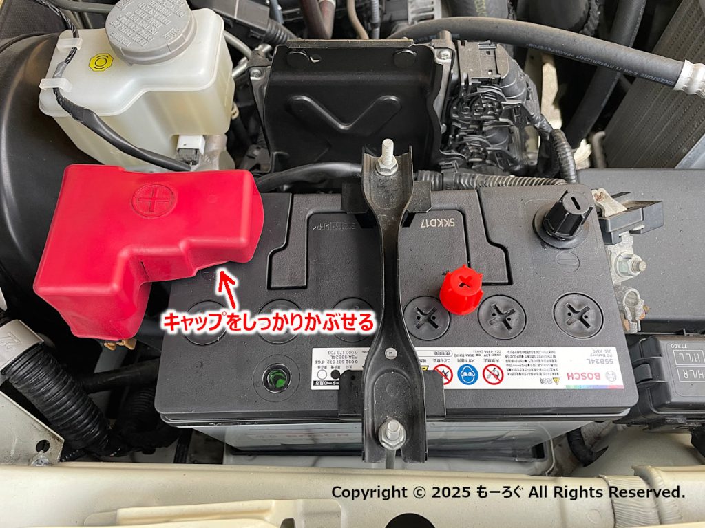 キャップをかぶせる