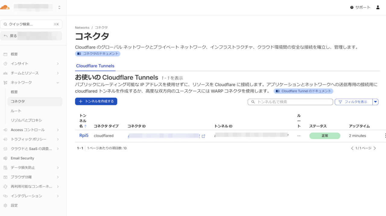 Cloudflare ステータス「正常」